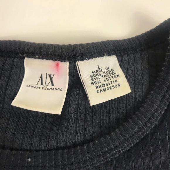 Armani exchange black tight fitting Tee men’s L - Picture 6 of 6